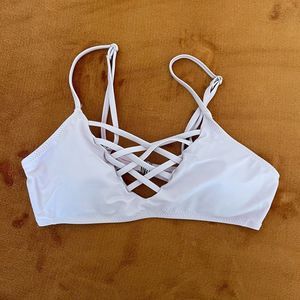 Women’s pink adjustable straps bikini swimsuit top size small